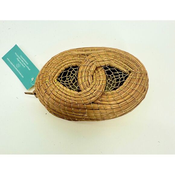 Brazilian Vegetable Gold Infinity Design‎ Coin Purse Vegan 4.5" NWT - Picture 5 of 5